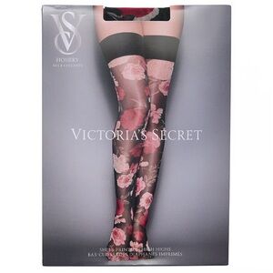 NWT Victoria's Secret Sheer Printed Floral Thigh Highs Size XS